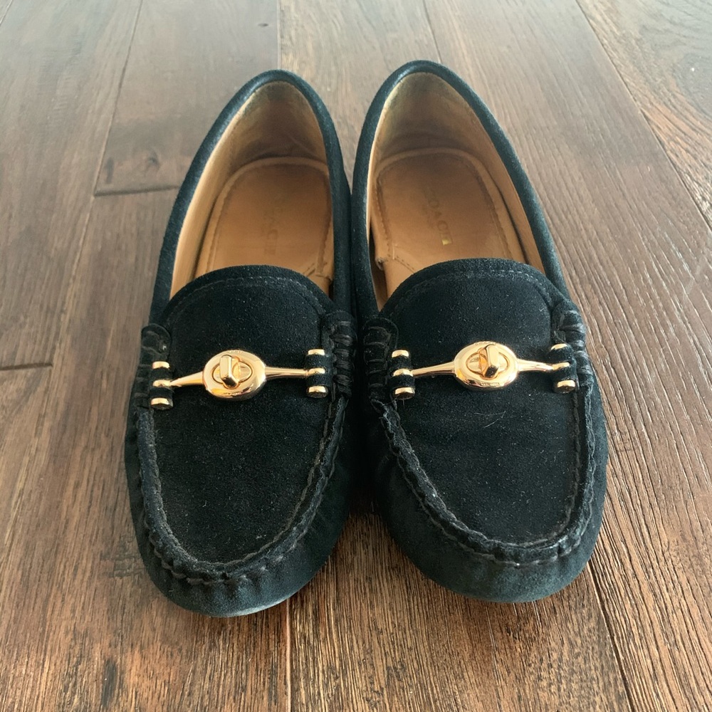 Coach Arlene Calf Suede Black Loafer Size 5